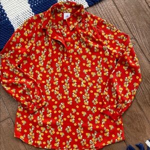 CAbi Belfry Blouse with Floral Design